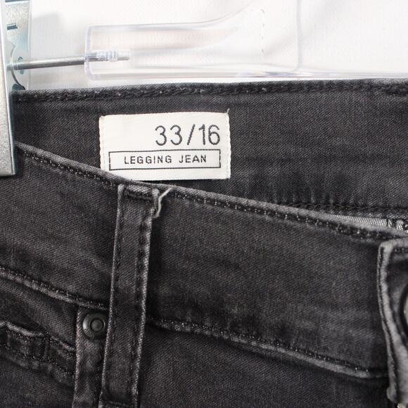 Gap 1969 Women’s Black Legging Jeans Size 33/16 Stretch Skinny Mid Rise - Picture 3 of 8